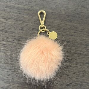 Fluffy Peach Pom Pom Keychain